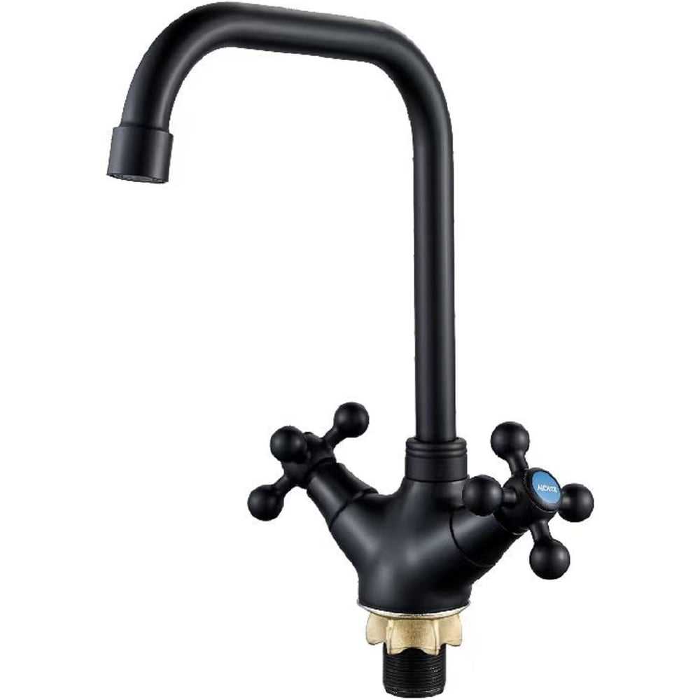 Изображение товара Смеситель для кухни ALOUTE двухвентильный с поворотным изливом и керамической кран-буксой