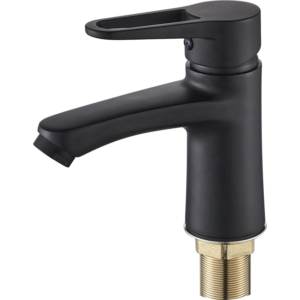 Изображение товара Смеситель для умывальника ALOUTE Тюльпан короткий излив черный матовый