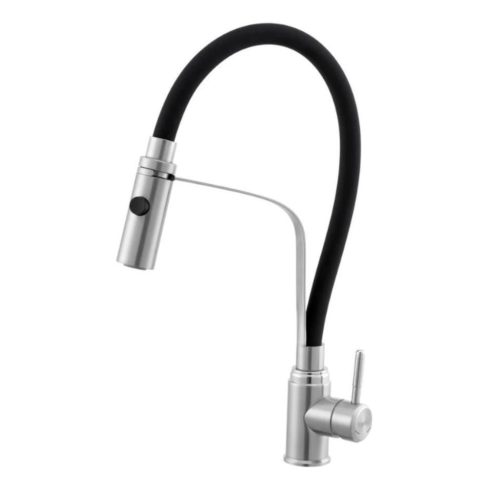 Изображение товара Кухонный смеситель Knotlor SS-07 с гибким изливом и душем, сатин