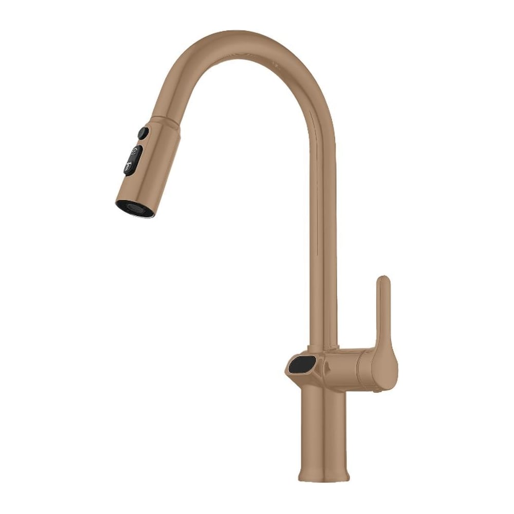 Изображение товара Смеситель для кухни Knotlor с индикатором температуры бронза KN-100/RB современный