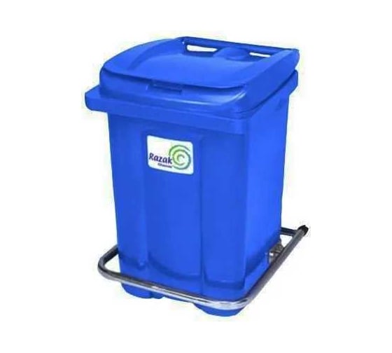 Изображение товара Бак Razak plast 60л., пластик, синий, с педалью, крышка плоская, синяя, Raz 1581292988508