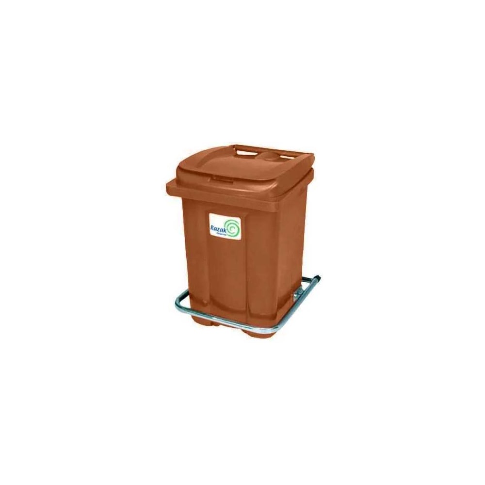 Изображение товара Бак Razak plast 60л коричневый с педалью пластиковый квадративный