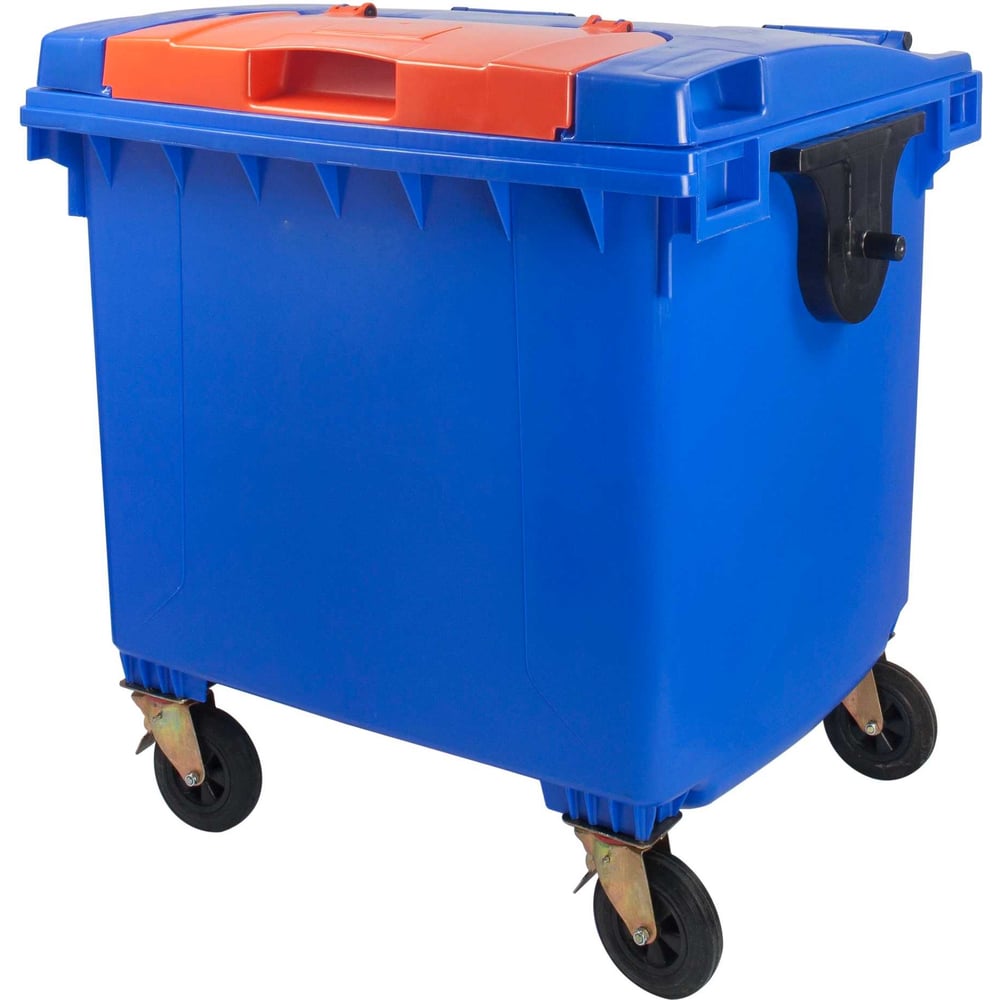 Изображение товара Контейнер Razak plast пластиковый синий оранжевый 1100 л на колесах double lid