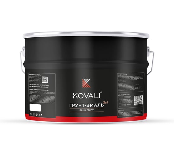 Изображение товара Грунт-эмаль KOVALI 3 в 1 матовая NCS S 1005-G10Y (10 кг) А3.2.31005-G10Y