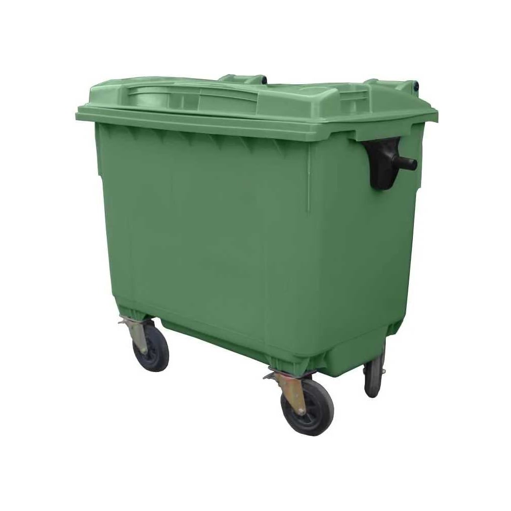 Изображение товара Контейнер Razak plast 660 л пластиковый с крышкой и колесами зеленый