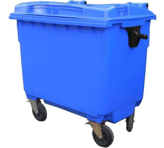 Изображение товара Контейнер Razak plast пластик, синий, R, 660 л., без логотипа, с крышкой, синяя, на колёсах 3792542914491