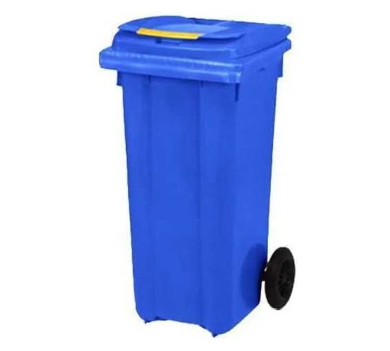 Изображение товара Контейнер Razak plast пластик, синий, R, 120 л., без логотипа, с крышкой, синяя, на колёсах 3767574855609