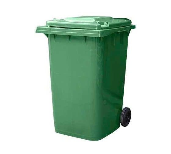 Изображение товара Контейнер Razak plast пластик, зелёный, R, 360 л., без логотипа, с крышкой, зелёная, на колёсах 1694497437808
