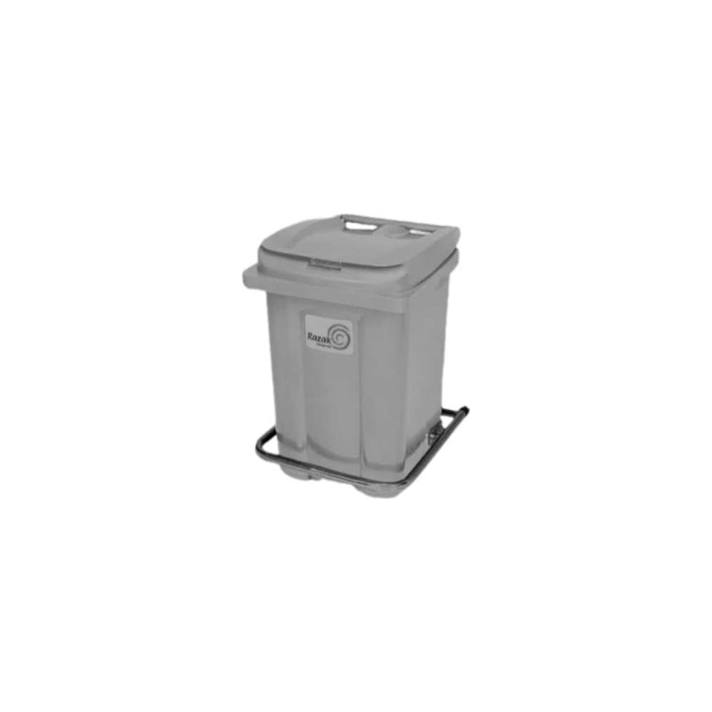 Изображение товара Бак Razak plast 60л пластиковый с педалью и крышкой светло-серый