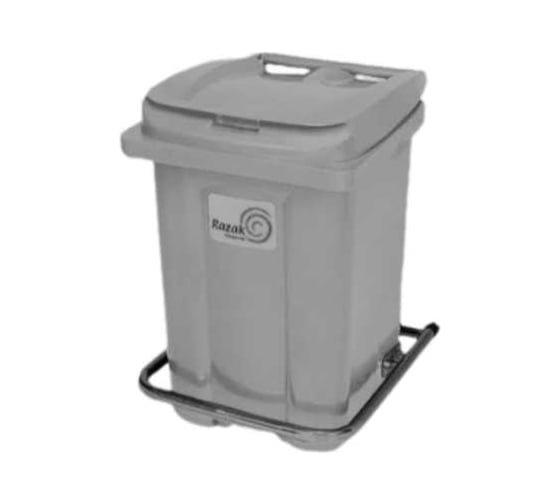 Изображение товара Бак Razak plast 60л., пластик, светло-серый, с педалью, с крышкой, светло-серый, Raz 3789671127311