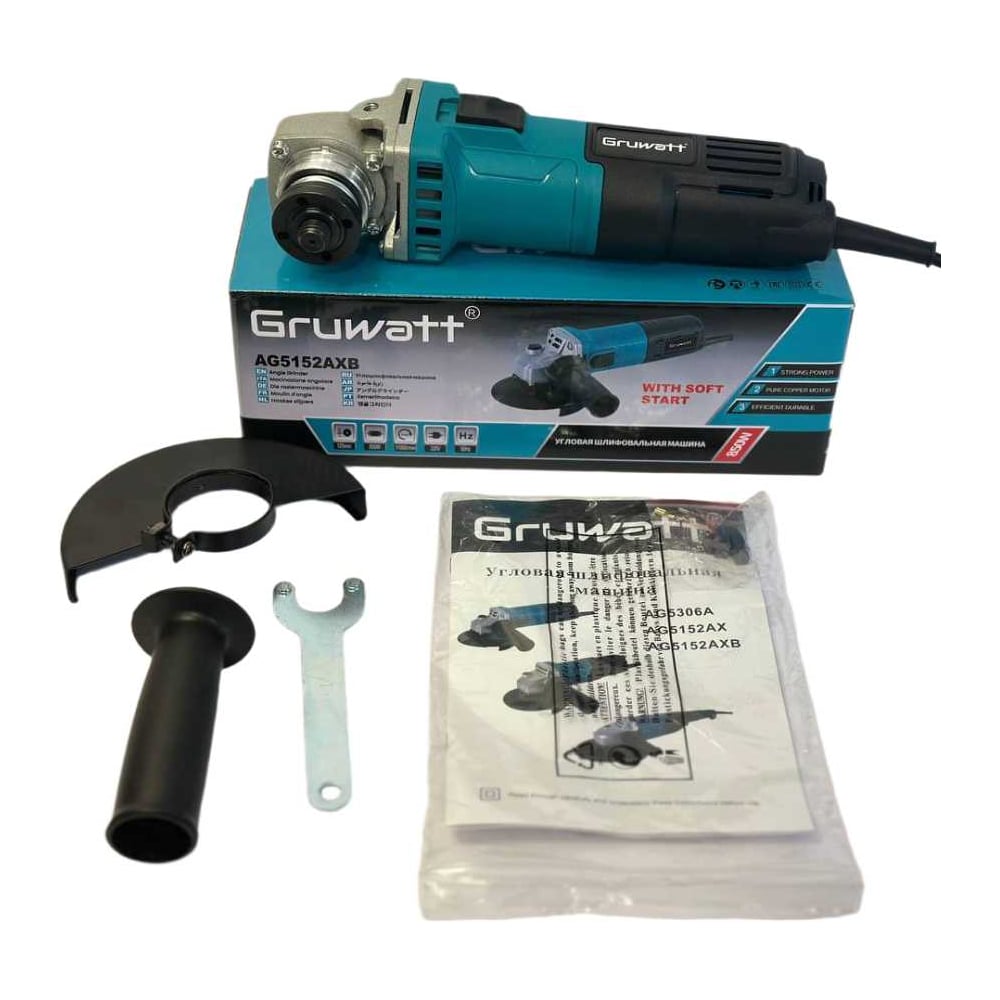 Изображение товара Угловая шлифмашина Gruwatt AG5152AXB 850 Вт профессиональный инструмент