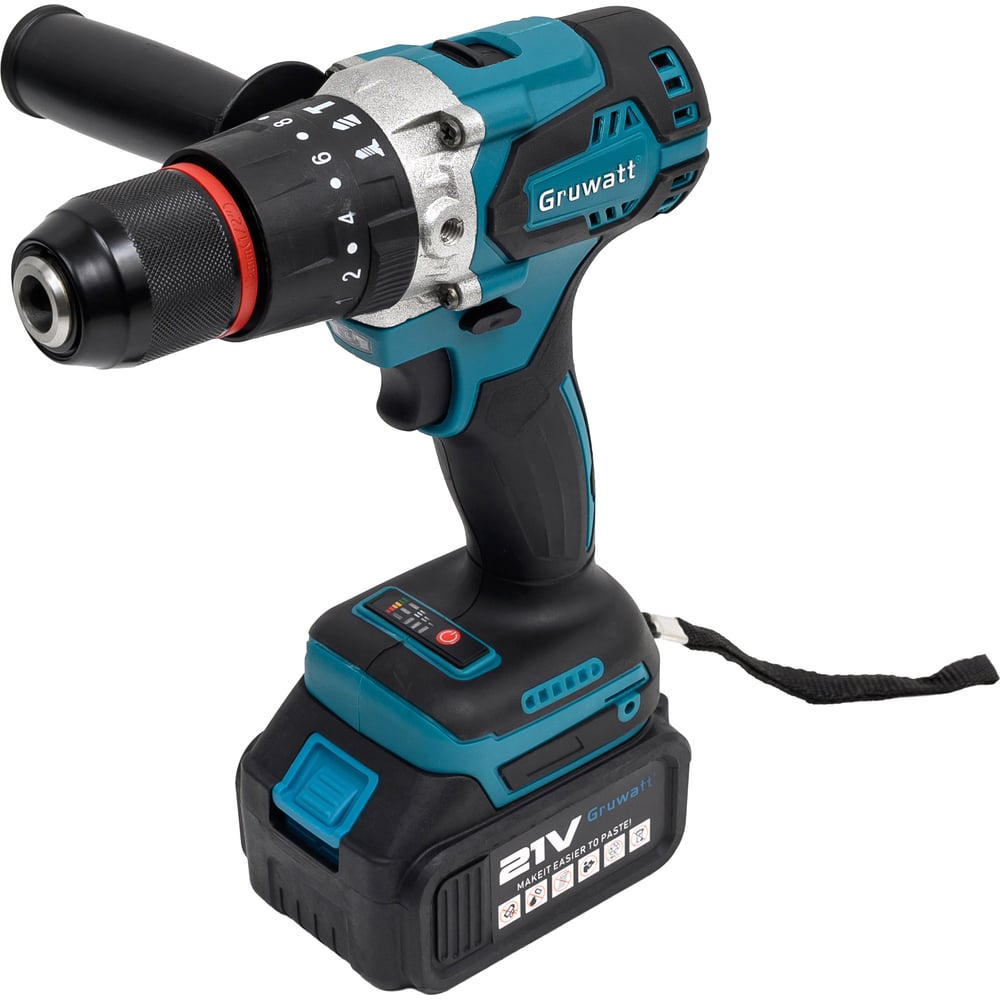 Изображение товара Бесщеточная ударная дрель-шуруповерт Gruwatt DYS20 21В Li-Ion 2 скорости