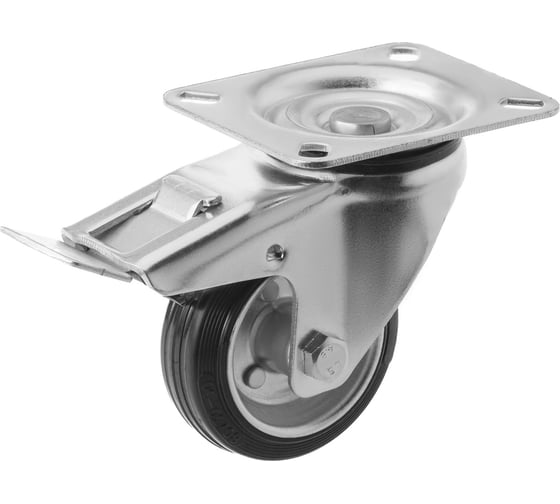 Изображение товара Колесо усиленное (80мм; 70 кг) поворотное с тормозом SRCb 97 А5 1000484