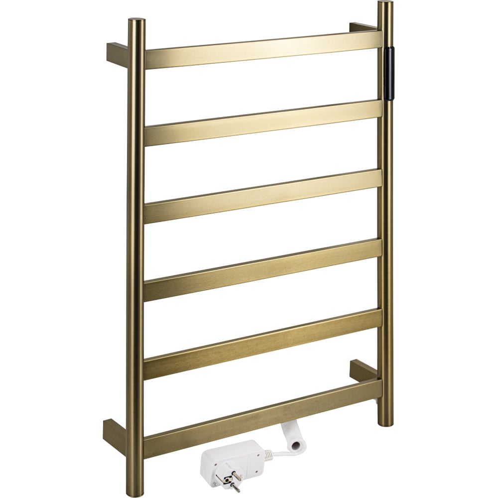 Изображение товара Электрический полотенцесушитель KRAFTTE 480х730 мм лесенка 75 Вт нержавеющая сталь брашированное зо