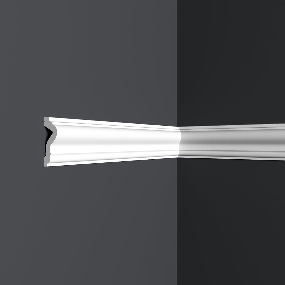 Изображение товара Ударопрочный декоративный молдинг R-LINE DECOR 42x16x2000мм, белый, влагостойкий