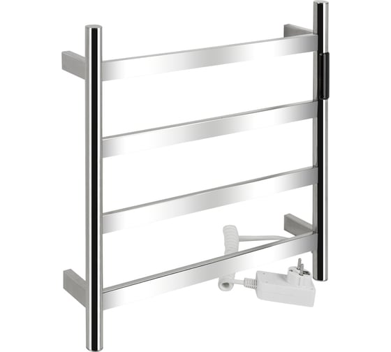 Изображение товара Полотенцесушитель электрический KRAFTTE 475 х 505 х 90 мм, лесенка 4 перекладины, 75 Вт, из нержавеющей стали, сенсорное управление с таймером до 24 часов, цвет ХРОМ 44042