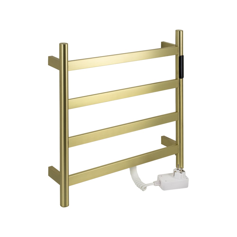 Изображение товара Электрический полотенцесушитель KRAFTTE 475х505 мм 75 Вт лесенка матовое золото