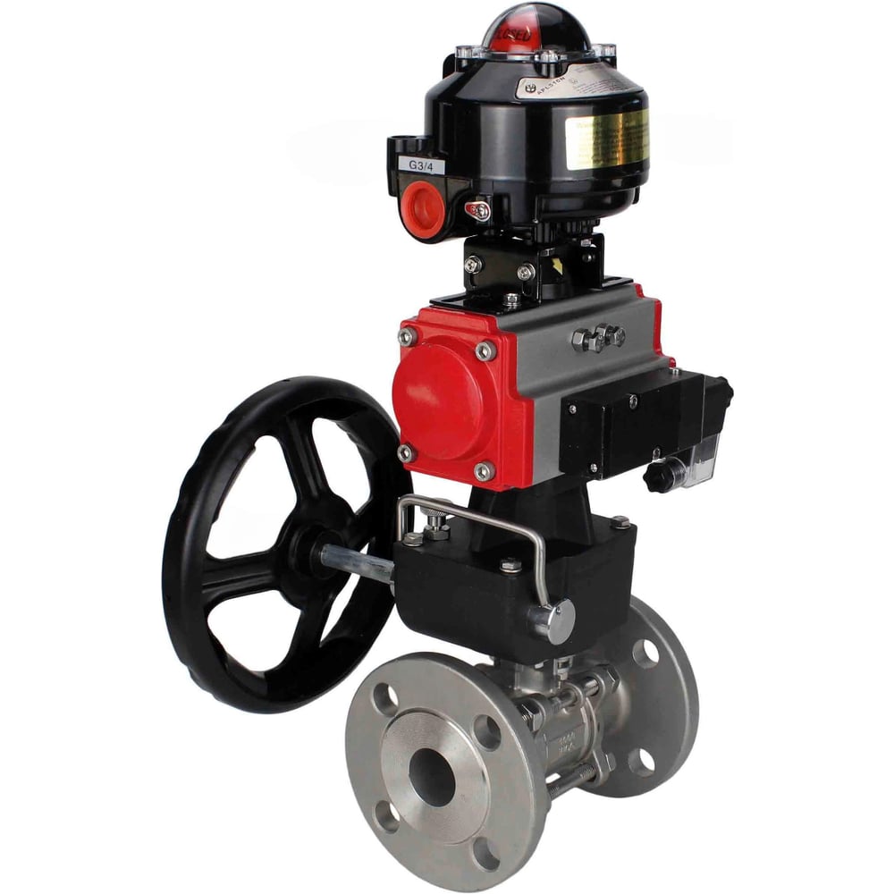 Изображение товара Кран шаровой DN.ru КШФПТ 316.180 Ду65 Ру25 с пневмоприводом для промышленности