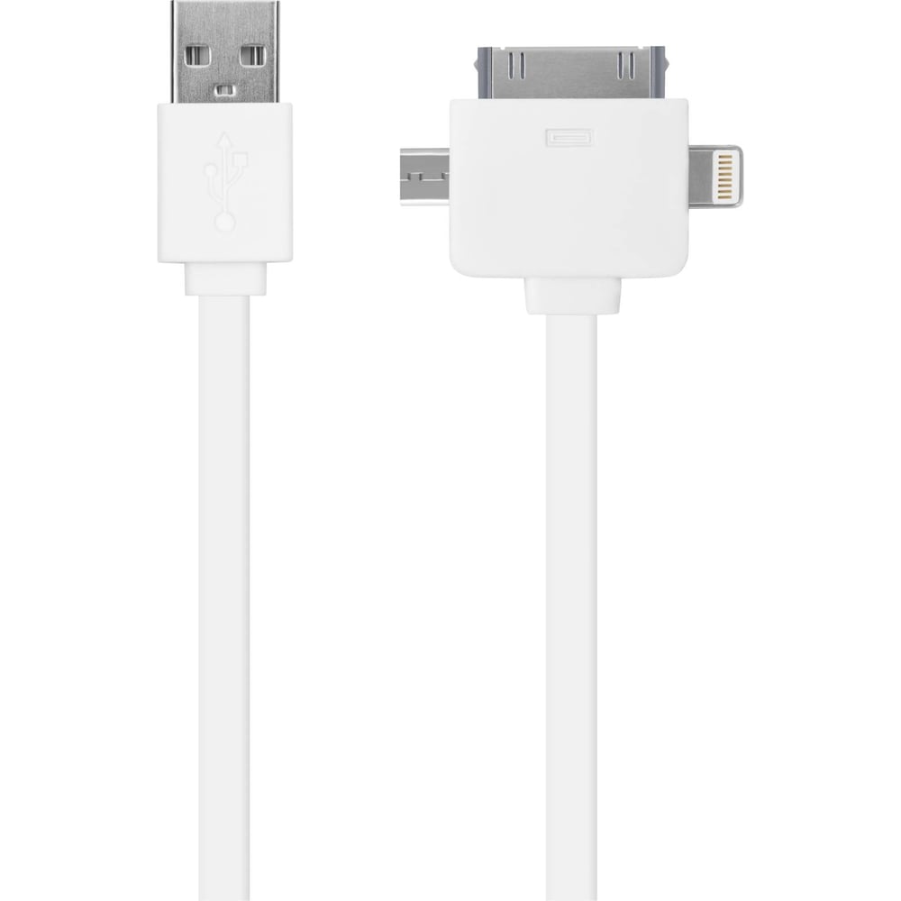 Изображение товара Универсальный дата-кабель OXION UDC001 4-в-1 USB2.0 Lightning 30-pin microUSB 1м белый