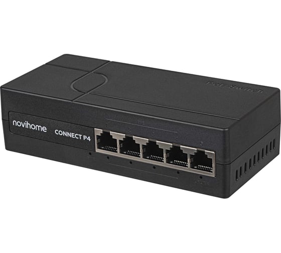 Изображение товара PoE коммутатор Novihome CONNECT P4 v. 5-портовый 10/100, 4хРоЕ, 1xUplink, PoE 60 Вт, Watchdog 2154
