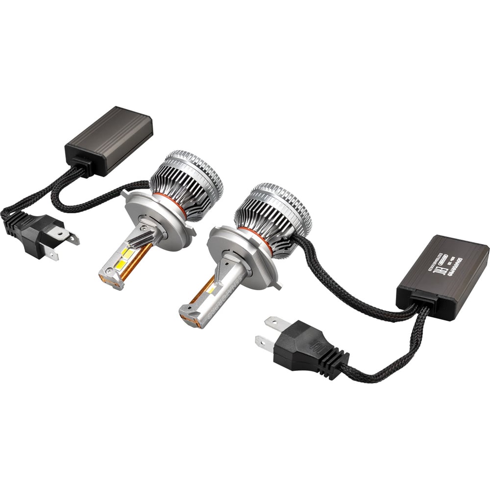 Изображение товара Автолампа SKYWAY диод H4 P43t 12V 170W 15000Лм вентилятор SENATOR PRO белая упаковка 2шт