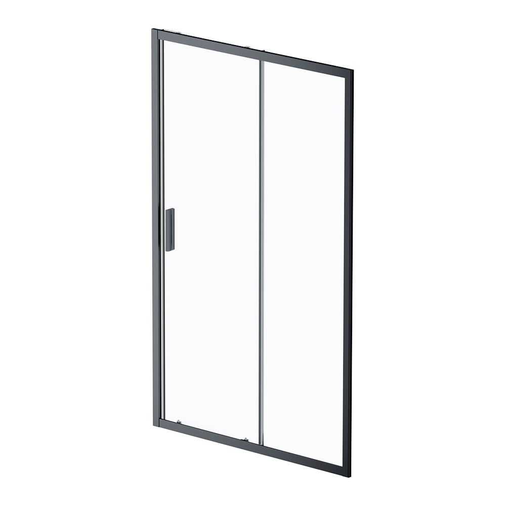 Изображение товара Душевая дверь AM.P Gem Solo 120x195 стекло прозрачное черный матовый профиль