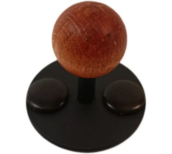 Изображение товара Вешалка настенная 1 крючок черный/орех (комп. 5 шт)