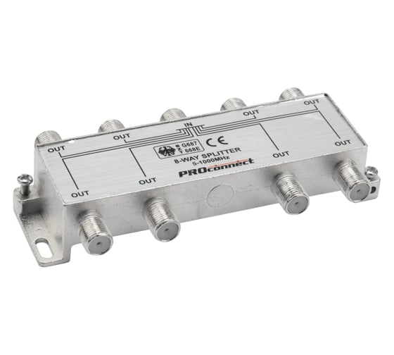 Изображение товара Делитель ТВ PROconnect на 8 выходов F разъём 5-1000 МГц 05-6025
