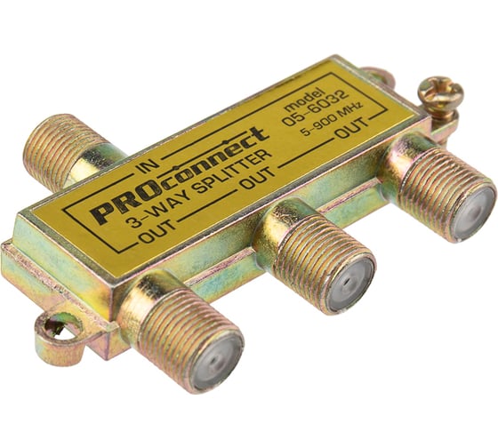 Изображение товара Делитель ТВ PROCONNECT на 3 выхода F разъём 5-900 МГц 05-6032