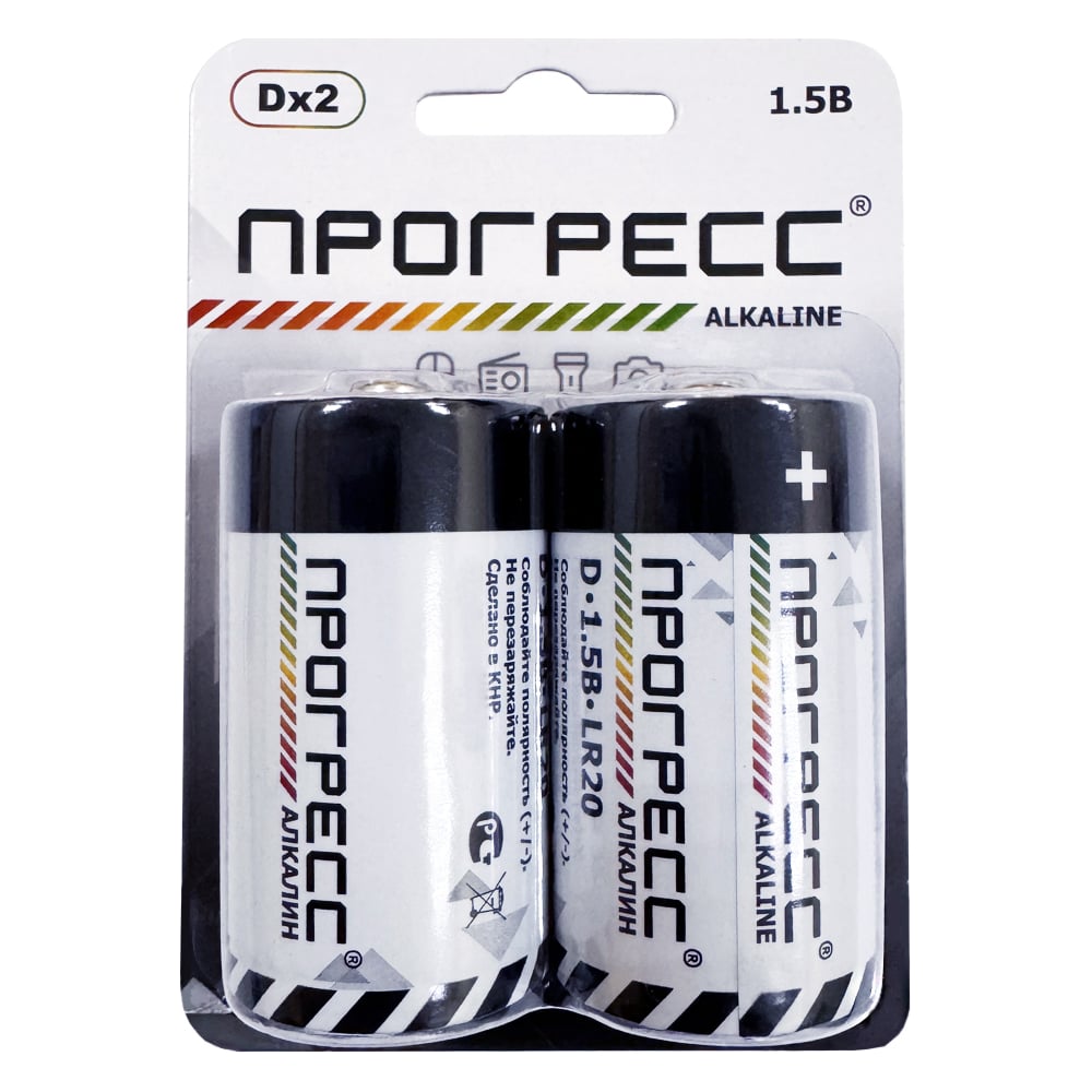 Изображение товара Элемент питания Прогресс LR20 12 шт щелочной 1.5 В для бытовых устройств