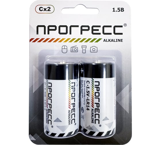 Изображение товара Элемент питания Прогресс LR14 2/card 2702