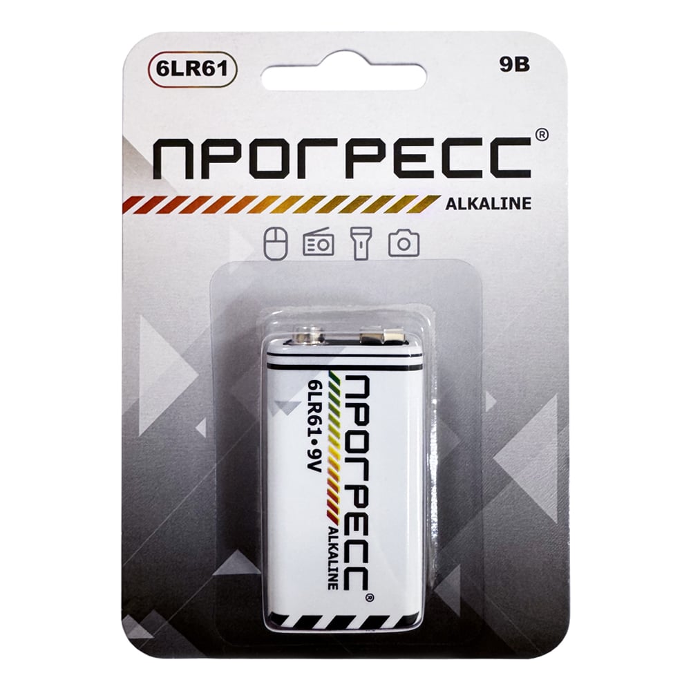 Изображение товара Элемент питания 6LR61 9 В щелочной Прогресс 12 шт в упаковке