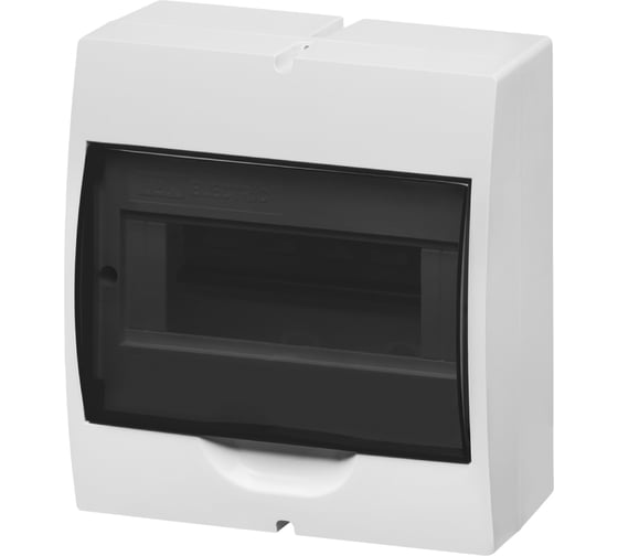 Изображение товара Щит TDM ELECTRIC ЩРН-П-8 модулей, навесной, пластик, белый, дымчатая дверца, без шин, IP41 SQ0901-0072