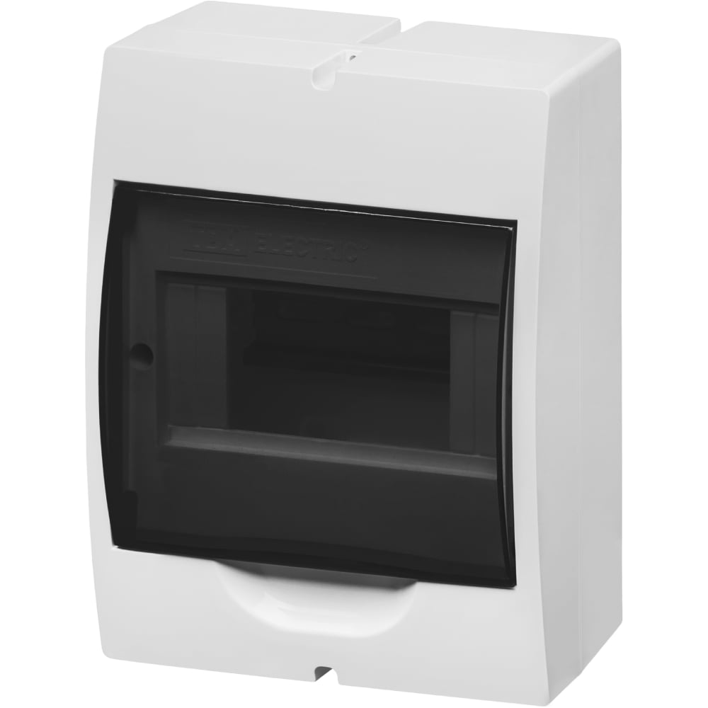 Изображение товара Щит TDM ELECTRIC ЩРН-П-6 модулей, навесной, пластик, белый, дымчатая дверца, без шин, IP41 SQ0901-0071