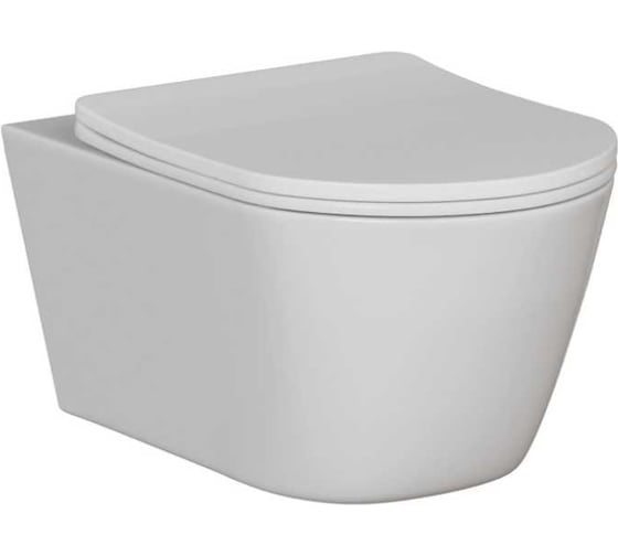 Изображение товара Унитаз подвесной безободковый WAVE PRIME Tornado3.0 сиденье дюропласт, быстросъемное, белый глянец L 557188