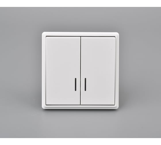 Изображение товара 2-клавишный выключатель с индикацией ALTECH ENCORE 2SIW скрытого монтажа белый в сборе 07449