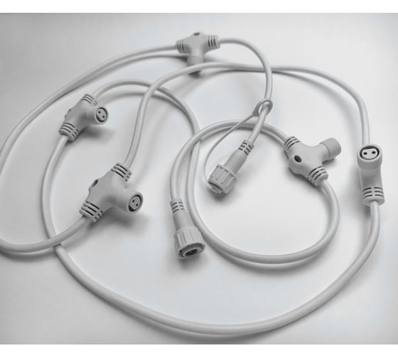 Изображение товара Шина TEAMPROF 2 pin, Т-коннектор, 2,5 м, 5 разъемов, белая TPF-SC-2,5/5-W