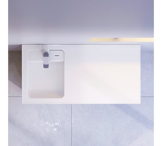 Изображение товара Раковина над стиральной машиной AM.PM X-Joy литьевой мрамор, левая, 100 см M85AWPL1001WG