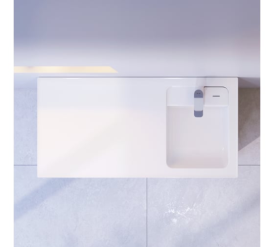 Изображение товара Раковина над стиральной машиной AM.PM X-Joy литьевой мрамор, правая, 120 см M85AWPR1201WG