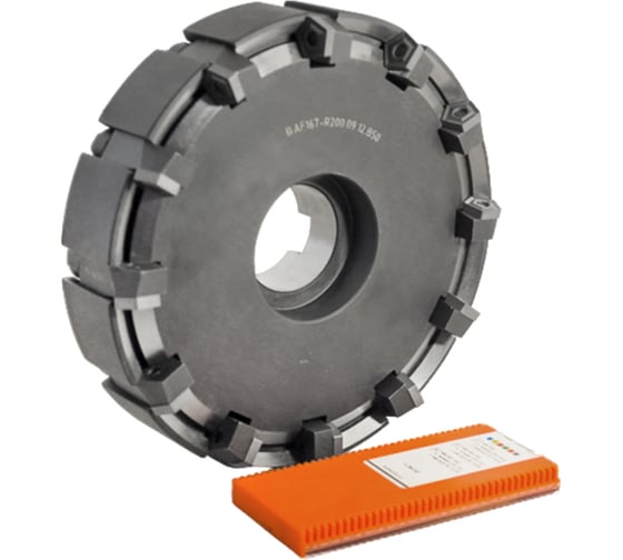 Изображение товара Фреза торцовая 200 с механическим креплением 5гр пл-н PN.. 110408 Z=12 dпос=50мм AF167-R200.09.12.B50 (2214-0277) ГОСТ 26595-85 +комплект 5гр пл-н PNM Русский Инструмент ri.298.57