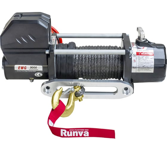 Изображение товара Автомобильная электрическая лебёдка RUNVA 12V Magnum 9000 lbs 4200 кг синтетический трос EWG9000S