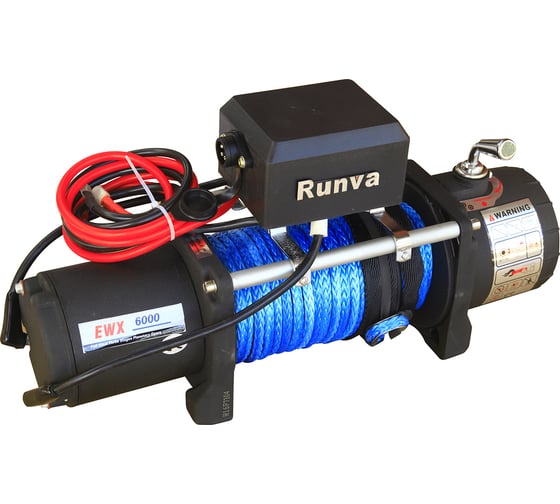 Изображение товара Автомобильная электрическая лебёдка RUNVA 12V 6000 lbs 2500 кг синтетический трос EWX6000SR
