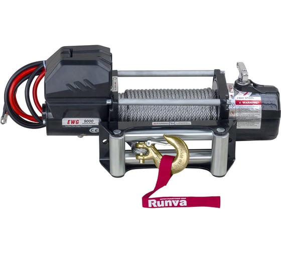 Изображение товара Автомобильная электрическая лебёдка RUNVA 12V Magnum 9000 lbs 4200 кг стальной трос EWG9000U