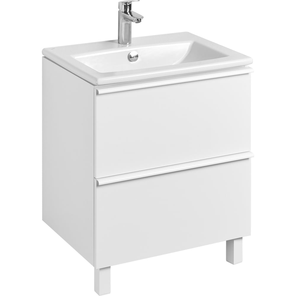 Изображение товара Тумба под раковину AQUATON Хюгге 60 с двумя ящиками белая матовая