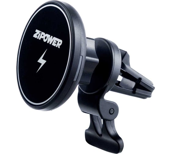 Изображение товара Магнитный держатель телефона на дефлектор обдува Zipower с функцией беспроводной зарядки, 15 Вт, 5 В/2 A, QI PM6641