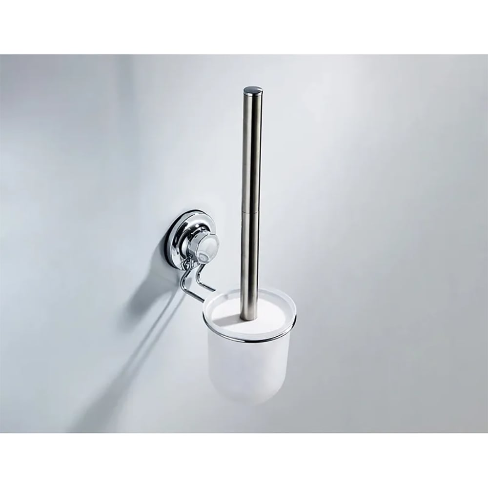 Изображение товара Подвесной ершик для унитаза Ledeme L3710 бело-хромовый клав и стильный дизайн