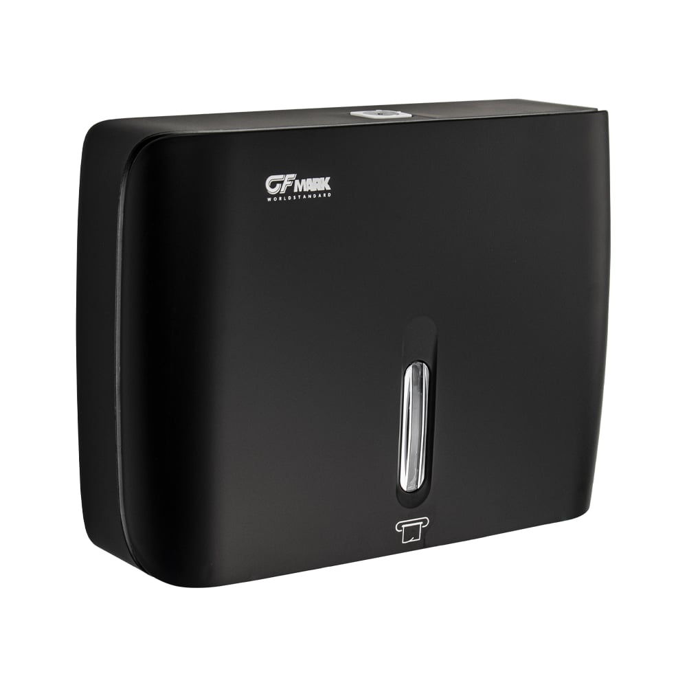 Изображение товара Диспенсер GFmark для бумажных полотенец Z сложения, черный, настенный, антивандальный