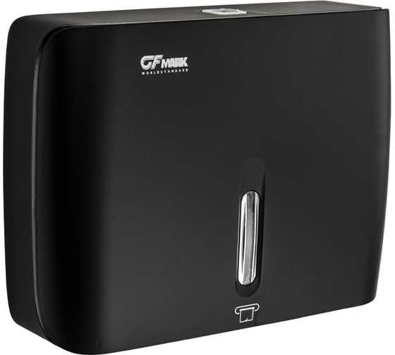 Изображение товара Диспенсер GFmark для бумажного полотенца Z сложения, на две пачки, с ключом, из АБС пластика, цвет ЧЁРНЫЙ 9151
