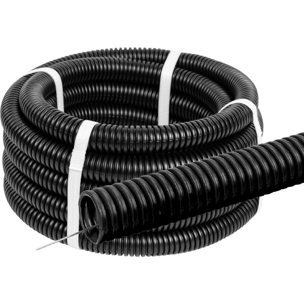 Изображение товара Гофра дTDM ELECTRIC 32 мм ПНД безгалогенная с зондом 5 метров черная