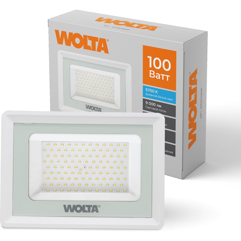 Изображение товара Светодиодный прожектор Wolta 100Вт 5700К IP65 для наружного освещения